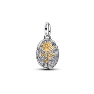 Hovedbilde Rose medallion charm - silver and gold plated