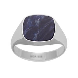 Hovedbilde Massiv sølvring med sodalite