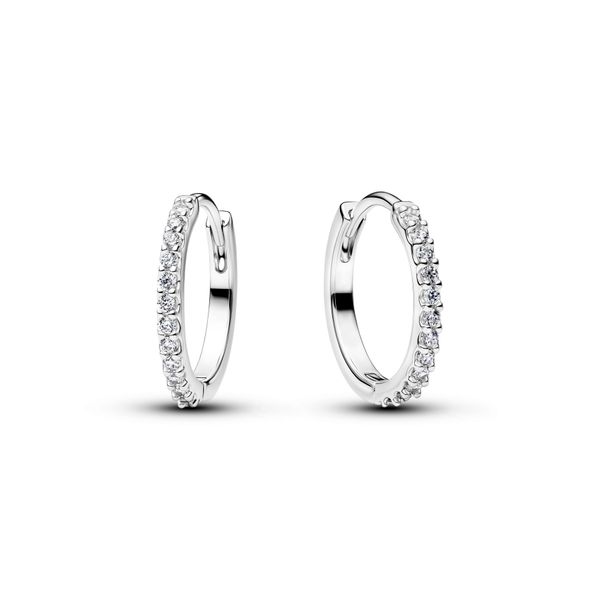 Sparkling Sterling Silver Hoop Earrings