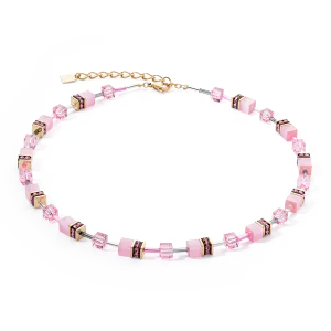 Hovedbilde Iconic mono halssmykke, gull og rosa