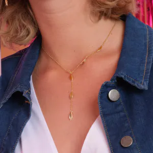 Hovedbilde Forgylt s&oslash;lvhalskjede LEAVE52