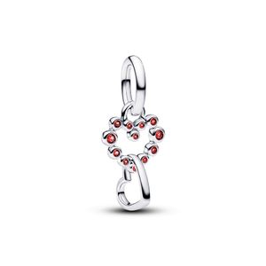 Hovedbilde Connected Hearts & Red Stones Dangle Charm