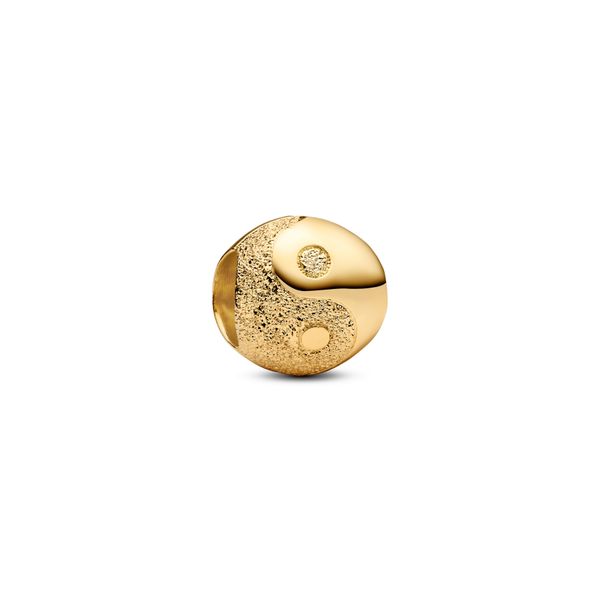 Textured Yin and Yang mini charm - gold plated 