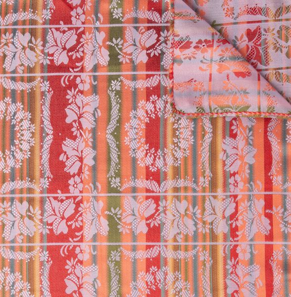 Victoria silkeskjerf - R&oslash;d, Oransje & gr&oslash;nn 