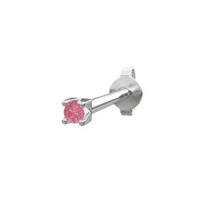Hovedbilde Rhodinert sølvørestikk m/pink topaz farve cz ...