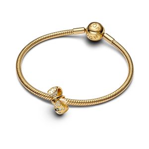 Hovedbilde Sparkling Bow Charm - Gold Plated 