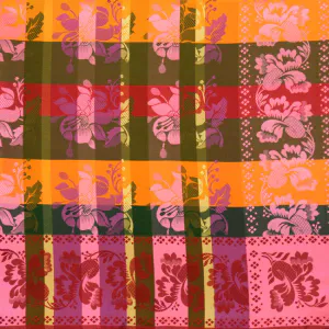 Hovedbilde Gabriella silkeskjerf - Gr&oslash;nn, rosa & oransje 