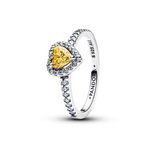 Hovedbilde Sparkling Elevated Heart Ring Yellow 