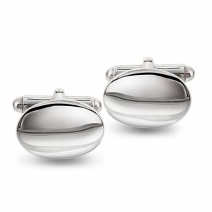 Hovedbilde Mansj. knapper i s&oslash;lv, oval